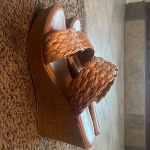 Brown wedges sandals Italian Shoemakers